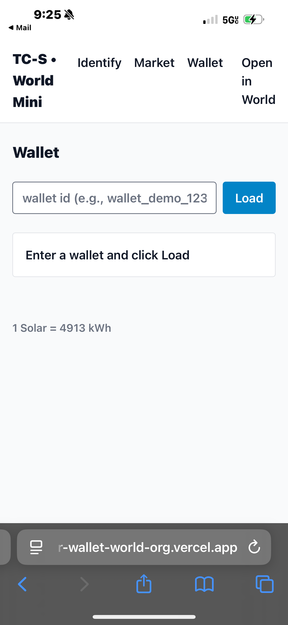 Wallet Section - Load Wallet